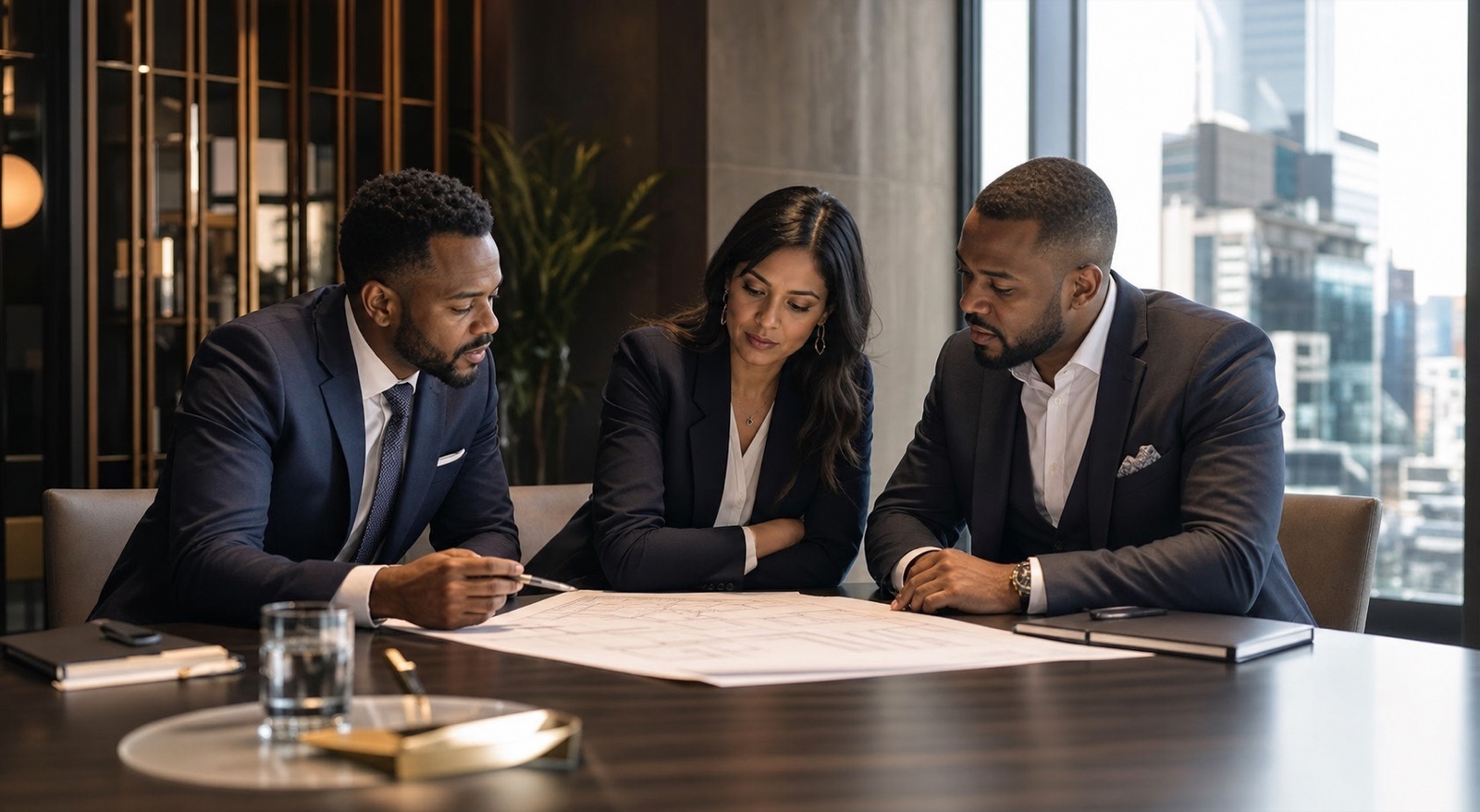 Property investors reviewing an investment opportunity together