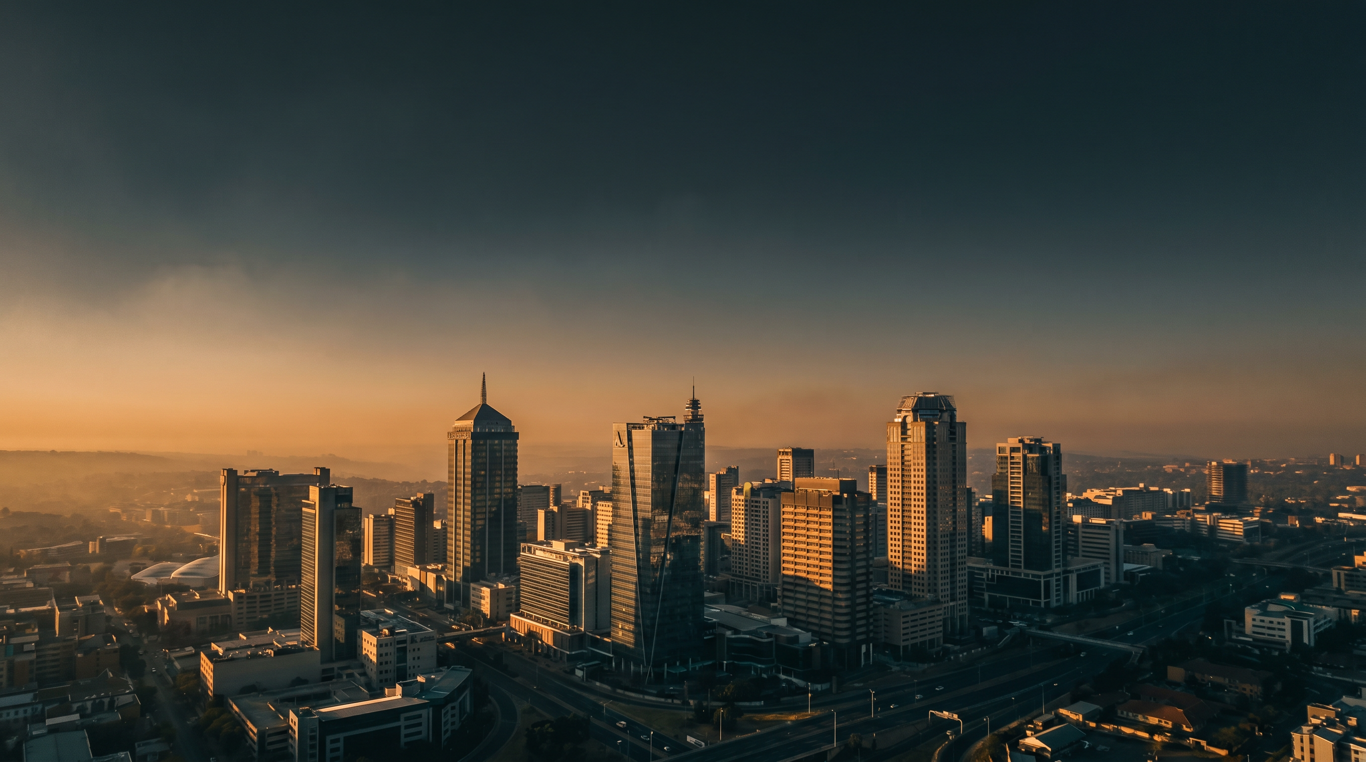 Sandton skyline at golden hour